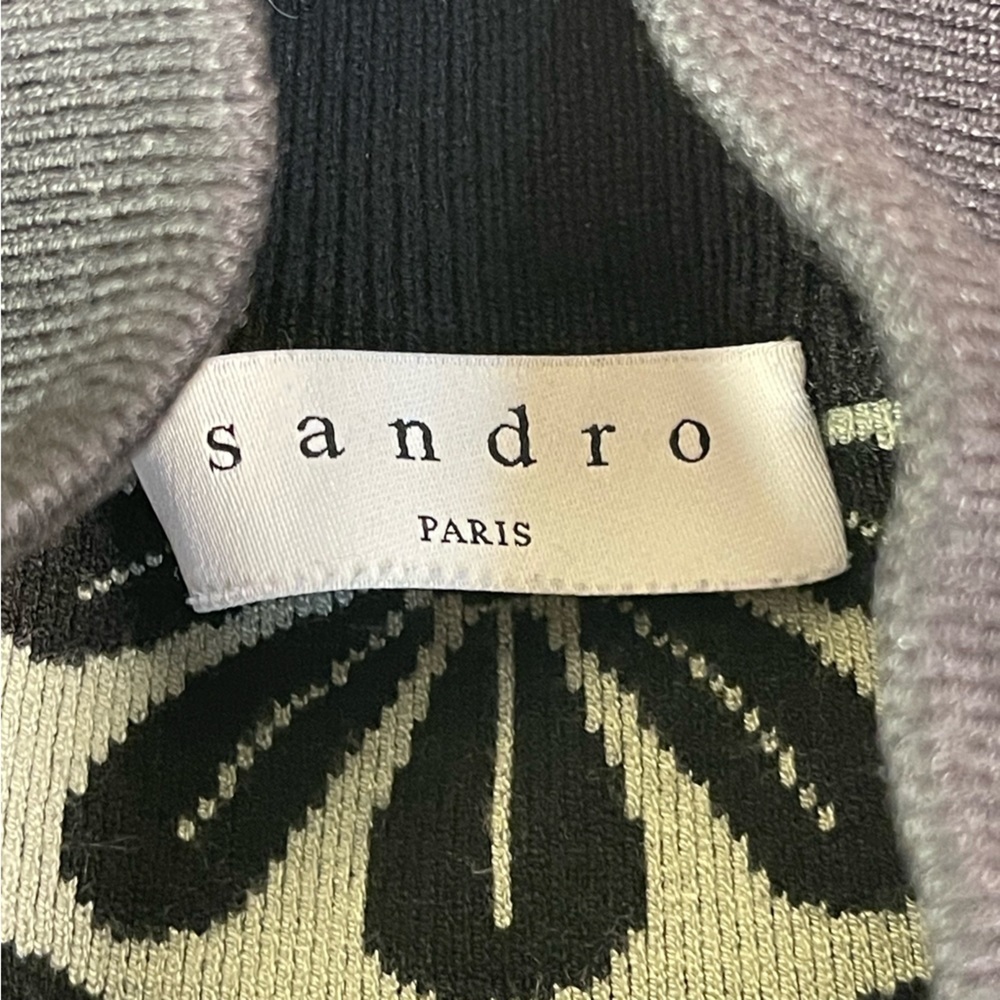 Sandro Kurt Daisy Jacquard Quarter Zip Sweater - Picture 4 of 9